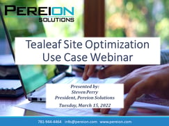 Pereion Acoustic Tealeaf Site Optimization Use Cases Webinar - 031522 Final