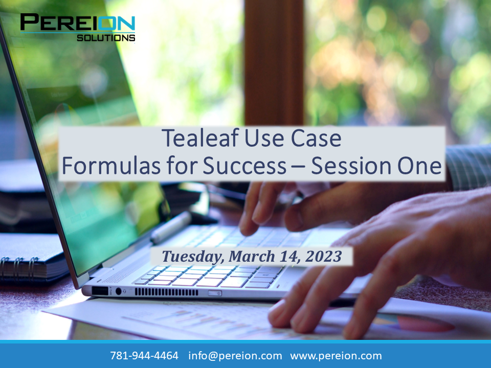 Tealeaf Formulas for Success webinar - 031023